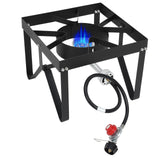 Garvee 80,000 BTU Single Burner Propane Stove With 10 PSI Regulator Portable Outdoor Cooker For Camping Deep Frying 15.35x15.35x12.2 Inches