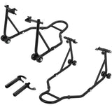 Garvee Motorcycle Stand Lift 850 LBS Front Rear Combo Stand Adjustable Width Universal Black - Black