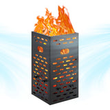Garvee Galvanized Outdoor Incinerator Barrel 63L Thick 2mm Steel Ventilated Design Secure Lid Portable Handles Garden Farm Camping Use