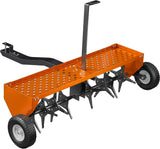 Garvee 48-Inch Tow Behind Plug Aerator with Durable Steel Tines for Lawn, Farm, Planting, Orange