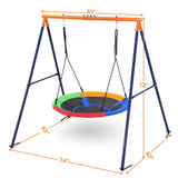 Garvee 45" Saucer Swing with Stand Heavy-Duty A-Frame Outdoor Playground 45-Inch Rainbow