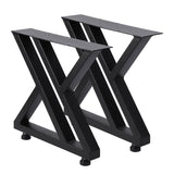 Garvee Metal Table Legs Heavy Duty Black Industrial Rustic Design for Dining Coffee Writing Garden Tables 15.7x17.7" (2PCS)