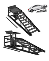 Garvee Hydraulic Car Ramps 5 T Heavy Duty Steel Adjustable Height 11.61-16.21 in Low Profile Black