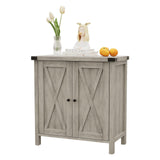 Garvee Sideboard Buffet Cabinet Rustic Gray Farmhouse Storage Cabinet 30x15.7x31.5 Inches Adjustable Shelves - Grey