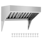 Garvee 4FT Commercial Kitchen Exhaust Hood 201 Stainless Steel With 2 Detachable U-Shaped Oil Filters For Food Truck And Commercial Kitchen - (New) 201 Stainless Steel 4Ft
