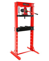 Garvee Hydraulic Shop Press 20 Ton Heavy Duty H-Frame with Movable Plates for Garage and Professional Use Adjustable 2.2-9.4 Inch Range - Red With Gauge