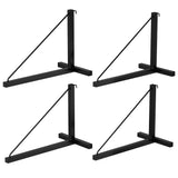 Garvee 4-Pack Shipping Container Shelving Brackets Heavy Duty Steel Hooks 1 Tier Vertical Storage Rack Trailer Containers Powder-Coated Black