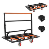 Garvee Folding Drywall Cart Dolly Steel Panel Dolly with 2000 LBS Load Capacity Adjustable Handle Tie-Down Strap for Plywood Plasterboard Glass - Black