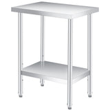 Garvee Stainless Steel Prep Table with Adjustable Undershelf for Outdoor Use, Restaurants, Hotels, 24 x 18 Inches, Silver - 