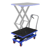 Garvee Hydraulic Lift Table Cart 330lbs Capacity 50" Lifting Height with Non-Slip Pad 4 Wheels Reflective Strips for Material Handling Transportation