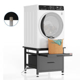 Garvee 29" Heavy Duty Metal Washer and Dryer Pedestals with Pullout-Shelf and Drawer, Universal Fit, Adjustable Feet, Black, 29x29x23" - Black