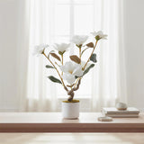 Garvee 24" Artificial Magnolia Tree 2 Pack With White Planter For Home Office Decor, 24 Inches, White - White