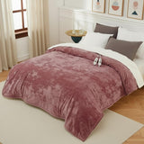 Garvee King Size Electric Blanket with Dual Control Pink Heated Blanket King Velvet Soft Cozy Heating Blanket 90" x 100" - Pink
