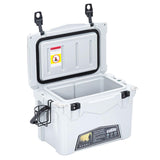 Garvee 20 Quart Portable Ice Cooler Heavy Duty Ice Chest with Cup Holder Fish Ruler Bottle Openers for Camping Beach Boat Fishing Travel, Blue - White