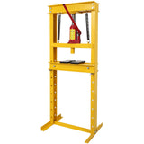 Garvee 12 Ton Hydraulic Shop Press, H-Frame Garage Floor Mount Adjustable Shop Press Hydraulic Press, Benchtop Press with Press Plates Adjustable Working Table Height, for Car Repair and Garage - Yellow