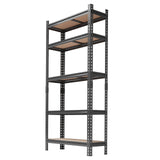 Garvee 5-Tier Utility Shelves Metal Storage Shelves Adjustable Shelving Units Garage Shed 36in W x 12in D x 72in H Black