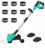 Garvee 20V Cordless String Trimmer 12 Inch 2 in 1 Trimmer Edger with 2 Batteries and Fast Charger - Lake Blue