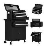 Garvee 24" Tool Chest,Tool Storage Removable Tool Box Combo ,Rolling Tool Chest with 8 Drawers & Detachable Top Tool Box,Tool Cabinet with Lockable Wheels and Liner,Toolbox for Garage and Workshop - Black