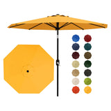Garvee 9 Ft Outdoor Patio Umbrella With 8 Sturdy Iron Ribs, Crank Lift & Push Button Tilt, UV Protection, Waterproof, Yellow For Pool Deck Yard Garden - Yellow