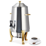 Garvee 3.4 Gallon Stainless Steel Insulated Drink Dispenser with Spigot Gold for Coffee, Tea, Water, Party Use, 13L Capacity - Gold