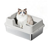 Garvee Stainless Steel Cat Litter Box Extra Large High Sided Non-Stick Odor Resistant Metal Litter Pan for Multiple Cats Big Cats & Rabbits - White27