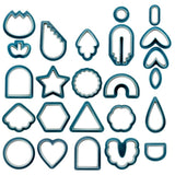 Garvee 24pcs Polymer Clay Cutters Set Botanical Geometrical Shapes For Jewelry Earrings Making, Various Sizes, Multi-Color