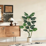 Garvee 4FT Artificial Monstera Deliciosa Plant - Indoor Floor Plant in Pot, Green, Tropical Decor - 4Ft