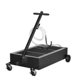 Garvee 20-Gallon Low-Profile Oil Pan with Electric Pump, Hose, Lockable Casters for Cars SUVs Trucks Motorcycles ATVs Black