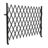 Garvee 85" High x 85" Wide Expanding Security Gate, Black Aluminum Folding Scissor Gate for Driveways, Doors, Access Control - Height 85*Width 85 Inches | With 2 Brake Wheels