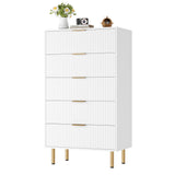Garvee 5 Drawers Dresser with Faux Marble Top and Handles for Bedroom, Living Room, Hallway - Modern Wood Storage Organizer, Spacious, Durable, Elegant