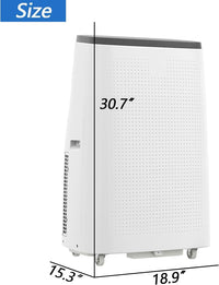 Garvee 14000 BTU Portable Air Conditioner with Remote Control for Room Up to 700 Sq.Ft., Ultra Quiet Free Standing 3-In-1 Cooling AC Unit with Dehumidifier Multi-Speed Fan, Black