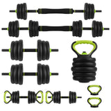 Garvee All-in-One Adjustable Dumbbell Set 33/44 Lbs 4-in-1 Compact Home Gym Equipment Black