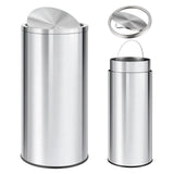 Garvee 18.5 Gallon Round Trash Can Stainless Steel Swing Top Garbage Can for Kitchen Office Hotel 70 Liter Large Commercial Bin