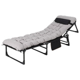 Garvee Camping Cot for Adults Heavy-Duty Portable Cot Bed with Mattress Double Layer Oxford Foldable Padded Sleeping Cots for Travel Tent Day Bed Outdoor Home Guest Office Nap - Grey 190Cm