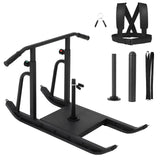 Garvee Weight Sleds for Training Heavy-Duty Push Pull Sled Adjustable Height Handle Workout Fitness Running Speed Football Strength Fits 1" & 2" Weight Plates Black