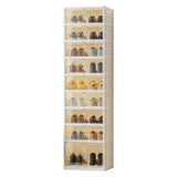 Garvee Shoe Rack Organizer 9 Tier 18 Pairs Stackable With Wheels Foldable Storage Cabinet For Closet Hallway Living Room Transparent - 9-Tier