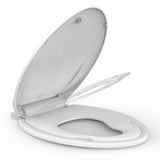 Garvee Elongated Toilet Seat with Built-In Potty Training Seat, Slow Close, Family Use, 18.54-19.05in Length, White - White