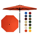 Garvee 9FT Patio Umbrella Outdoor Market Table Umbrella with Tilt Crank UV Protection Waterproof Black - Orange