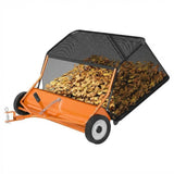 Garvee 52" Tow-Behind Lawn Sweeper 27 Cu.Ft. Large-Capacity Pull-Behind Grass & Leaf Collector Heavy-Duty Adjustable Height Dumping Rope Design Fits Tractors & ATVs