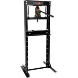 Garvee 12 Ton Shop Press H-Frame Hydraulic Adjustable Floor Press for Metal Bending Straightening Black