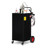Garvee 50 Gal Fuel Caddy With Manual Pump, Heavy Duty Gasoline & Diesel Transfer Tank, Portable Fuel Container For Boat Truck Lawn Mower ATV, Black - Black