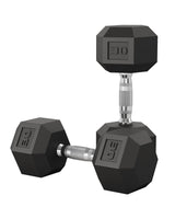 Garvee 5-50 LB Hex Dumbbell Set, Cast Iron Core, Rubber Coated, Textured Carbon Steel Handle for Home Gym Strength Training, Multi-Weight Options