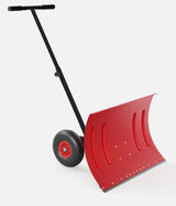 Garvee Snow Shovel With Wheels 20" Wide Adjustable Snow Pusher For Driveway Sidewalks Yards Patios Red - Red