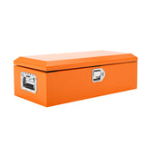 Garvee Black Steel Truck Bed Tool Box, Diamond Plate, Side Handle, Lock Keys, Pickup, Truck Bed, RV, Trailer, Compact Size, Black - Orange