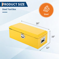 Garvee 20-Inch Steel Truck Bed Tool Box - Diamond Plate Design with Side Handle and Locking Keys, Compact and Durable Storage for Pickup Trucks, RVs, and Trailers, Yellow