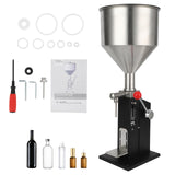 Garvee 5-50ml Manual Paste Liquid Filling Machine - Adjustable Bottle Filling Machine With 10L Transparent, Lightweight Design for Creams Perfume Drink Medicine - 5-50ml with shelf / Black2 - Black