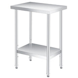 Garvee Stainless Steel Prep Table 24x12 Inches Adjustable Undershelf Commercial Heavy Duty Outdoor Use Silver - 12*24