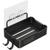 Garvee Wall Mounted Soap Holder with Hooks Stainless Steel Soap Tray Black for Bathroom Kitchen Accessories 1pcs