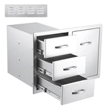 Garvee Outdoor Kitchen Drawer Combo 28''W x 20''H x 20''D Stainless Steel BBQ Access Door Drawers for Grill Station Outdoor Kitchen Storage Cabinet