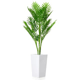 Garvee 4.1FT Artificial Palm Tree with White Planter Indoor Outdoor Tropical Areca 50 Inch Green